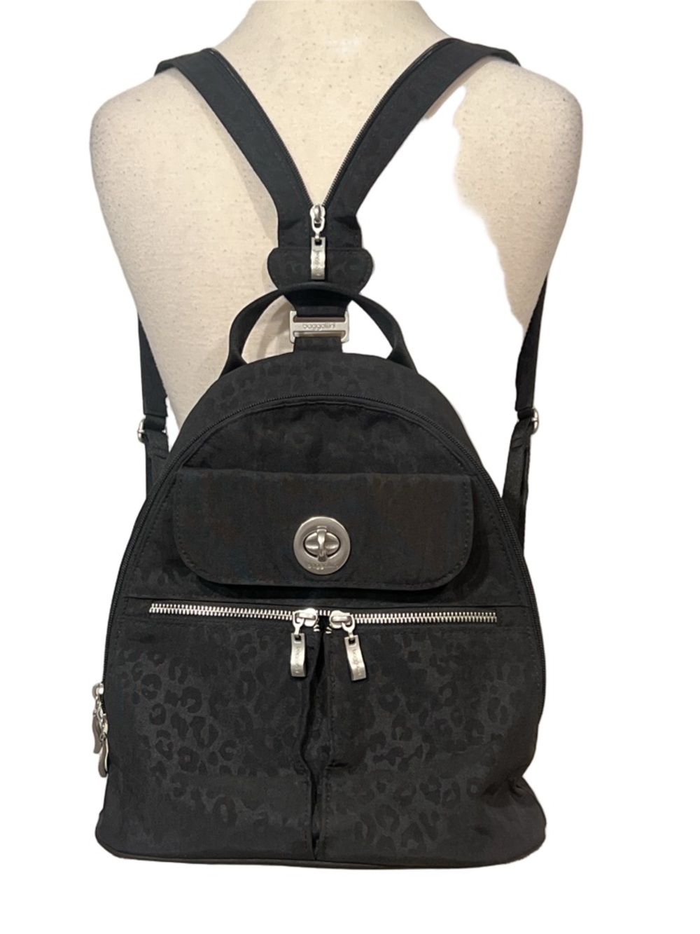 Baggallini Naples Convertible Backpack -
Color: Black Cheetah - Picture 3 of 9